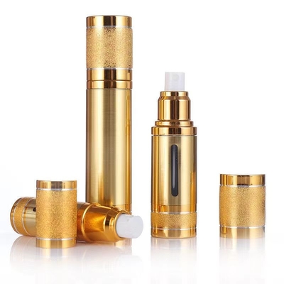 アルミ 50ml シルバー ゴールド 空気のないボトル 化粧品のための異なるポンプ
