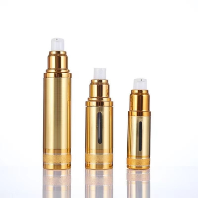 アルミ 50ml シルバー ゴールド 空気のないボトル 化粧品のための異なるポンプ