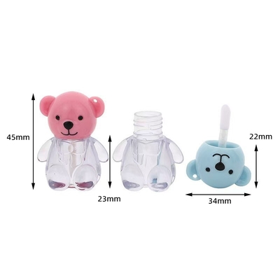 2ml 可愛いクマの頭蓋 プラスチック製の唇ガラスチューブ 様々な色で スクリューキャップを閉め,カスタマイズされた印刷