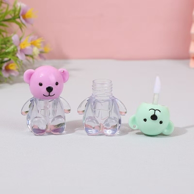 2ml 可愛いクマの頭蓋 プラスチック製の唇ガラスチューブ 様々な色で スクリューキャップを閉め,カスタマイズされた印刷