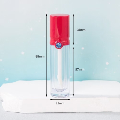 4ml プラスチック リップグラス チューブ 穴蓋付き カラー プリント ロゴ