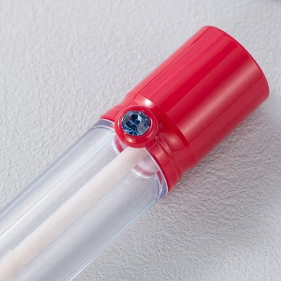 4ml プラスチック リップグラス チューブ 穴蓋付き カラー プリント ロゴ