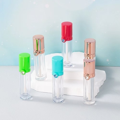 4ml プラスチック リップグラス チューブ 穴蓋付き カラー プリント ロゴ