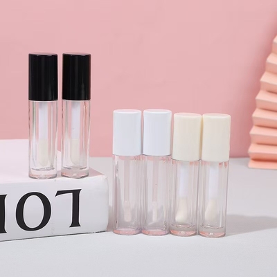 ブラシとプリント可能なロゴでシンプルなスクエアプラスチック唇ガラスチューブ
