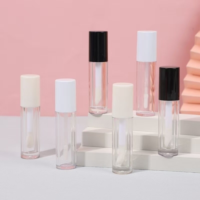 ブラシとプリント可能なロゴでシンプルなスクエアプラスチック唇ガラスチューブ