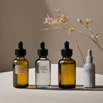 旅行に適したアンバー 精油ボトル プラスチック製のドロッパーヘッドとガラスのパイペット 5ml 10ml 30ml 50ml 100ml