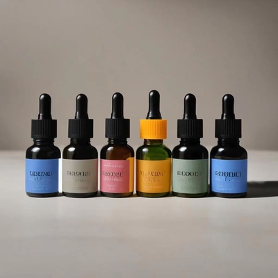 旅行に適したアンバー 精油ボトル プラスチック製のドロッパーヘッドとガラスのパイペット 5ml 10ml 30ml 50ml 100ml