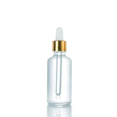 アルミニウムドロッパー 10ML 30ML 50ML とカスタマイズされた空のオイルガラス丸肩ボトル