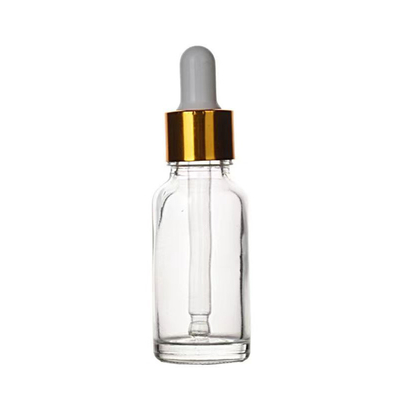 アルミニウムドロッパー 10ML 30ML 50ML とカスタマイズされた空のオイルガラス丸肩ボトル