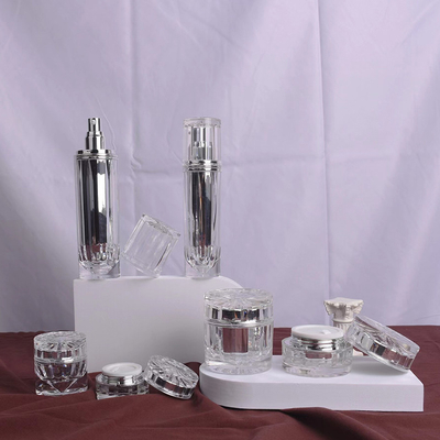 アクリル空気のないボトル 30G 50G 30ML 50ML 100ML アルミローションポンプまたは霧噴霧器で化粧液用