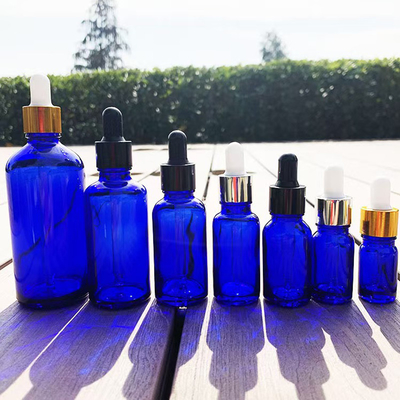 30ml 50ml 100ml ガラス エッセンシャルオイル ボトル - マットブルー リサイクル可能