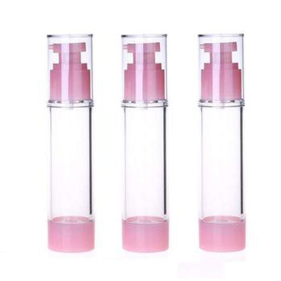 ピンク色 普通に使用されるプラスチック 50ml 空気のないポンプボトル 化粧品用パーソナルケア用