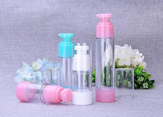 ピンク色 普通に使用されるプラスチック 50ml 空気のないポンプボトル 化粧品用パーソナルケア用
