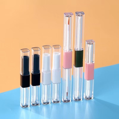 1.2ml & 2.5ml プラスチック 方形 スリム リップ グロース チューブ オーダーメイド カラー付き ダブルヘッド