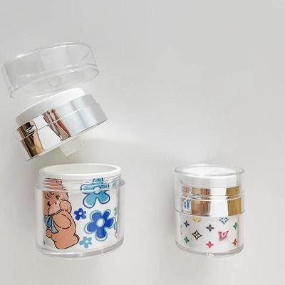 フェイシャルクリームとアイクリーム用、製品100%排出可能なシルバーショルダー付き空容器エアレスジャー