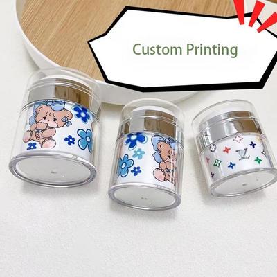 フェイシャルクリームとアイクリーム用、製品100%排出可能なシルバーショルダー付き空容器エアレスジャー