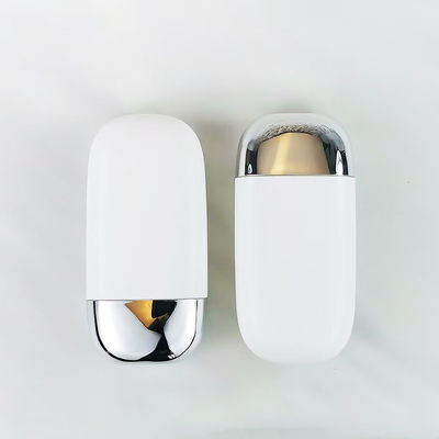 卸売プラスチックPP日焼け止めクリームボトル、シルバーダブルシェルキャップ付き、30gと50gサイズ