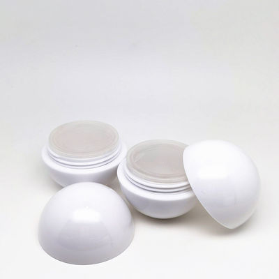 白色25g PSプラスチック製軽量球形クリームジャー、100%フレッシュPET、納期20日