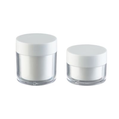 高透明 15g 30g 50g ASプラスチック 二重層 丸型クリームジャー