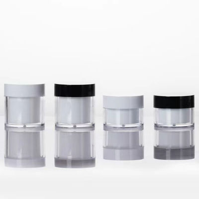 高品質15g 30g 50g ASプラスチック二重層丸型クリームジャー