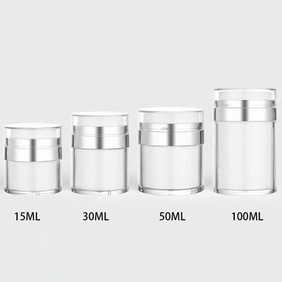 パーソナライズ可能なデザイン 15/30/50/100ml の再充填可能な空気のないポンプボトル スキンケアおよび化粧品用サイズ
