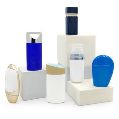 50ml Oval Shaped Luxury Gold Sunscreen Bottle - High-End Cosmetic Plastic Bottle for Skincare