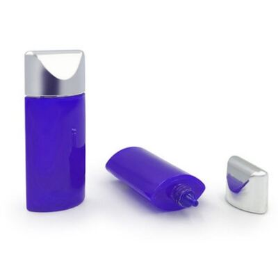 50ml シルバーキャップ オヴァル式 日焼け止めローション ボトル - 皮膚ケアとBBクリームのための化粧品プラスチック容器