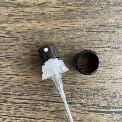 ネックサイズ15mmのアルミニウムプラスチック製ファインミストスプレー、香水用漏れ防止圧着シール付き
