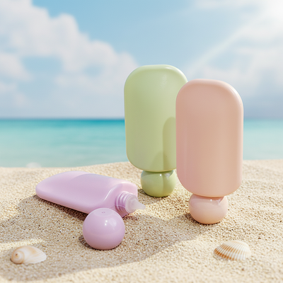 卸売 可愛い四角顔手クリーム ボトル 40ml PETポンプ 日焼け止め ローション 肌ケア 化粧品 カスタムロゴ付きパッケージ