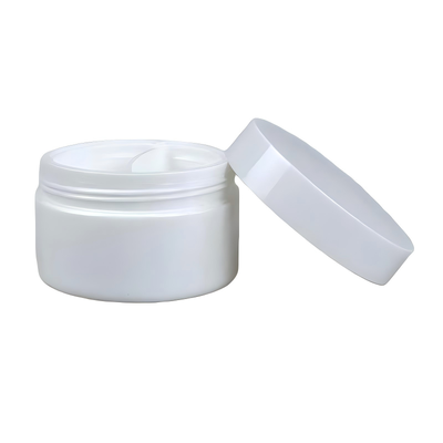 卸売 50 + 50 グラム ダブル グリッド プラスチック PP クリーム ジャー、スキンケア製品用のデュアル グリッドの個別のストレージを備えています。