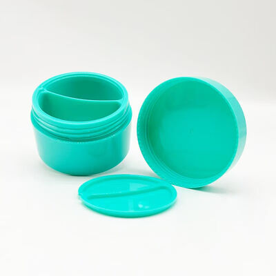 卸売 50 + 50 グラム ダブル グリッド プラスチック PP クリーム ジャー、スキンケア製品用のデュアル グリッドの個別のストレージを備えています。