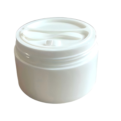 卸売 50 + 50 グラム ダブル グリッド プラスチック PP クリーム ジャー、スキンケア製品用のデュアル グリッドの個別のストレージを備えています。