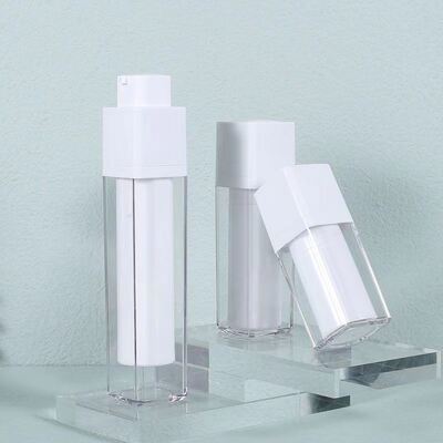 スキンケア製品用、ロータリーロックポンプ付き、卸売スクエア型15ml 30ml 50mlエアレスポンプボトル